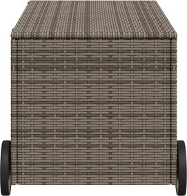 vidaXL szürke polyrattan kerti tárolóláda kerekekkel 190 L