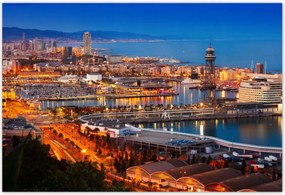 Poszterek 185x125 Barcelona Éjszakai tájkép