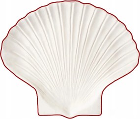 Desszerttányér Byon Shell Line kicsi dekoratív dolomit fehér 13x16 cm