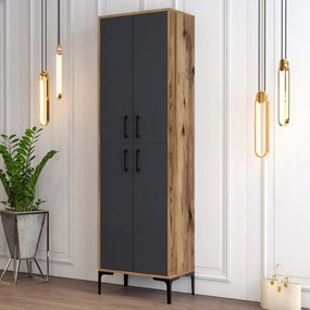 Berlin cipősszekrény, dió-antracit, 60 cm