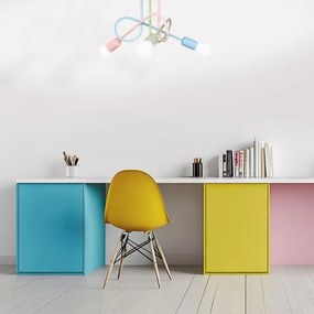 Felületre szerelt OXFORD csillár 3xE27/15W/230V zöld/rózsaszín/kék