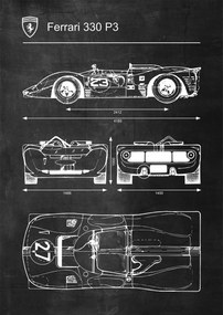Ferrari poszter 330 P3 Retro Poster diagram