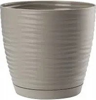 Form Plastic Kerek kaspó állvánnyal Sahara Petit 19 Platina