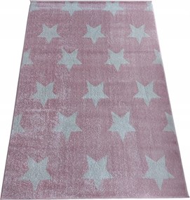 Csillagmintás szőnyeg púderrózsaszín- szuper minőség 200/300