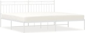vidaXL fehér fém ágykeret fejtámlával 200 x 200 cm