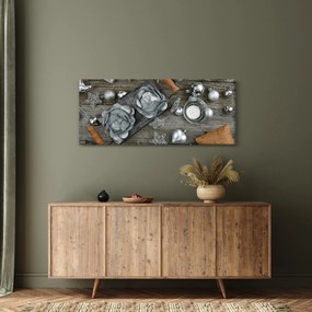 Kép - ezüst karácsonyi dekoráció (120x50 cm)