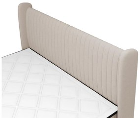 Kontinentális franciaágy 180 cm Dalmo 180 (ágyráccsal) (tárolóhellyel) (közepes bézs + fekete). 1099656