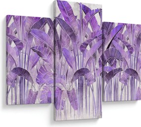 Kép - Lila levelek vakolatban (90x60 cm)