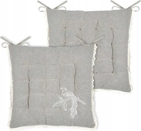 Clarine székpárna 38x38 cm csipke pamut retro Boho pöttyös