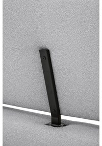 Szürke kárpitozott franciaágy ágyráccsal 160x200 cm Odette – Scandic