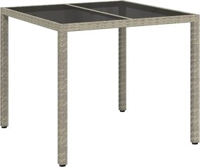 vidaXL Kerti Asztal Szürke 90 x 90 x 75 cm polirattan