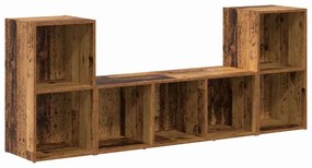 TV szekrény 3 pcs Barna 107 x 35 x 37 cm Faanyag