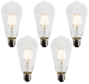 5 darabos E27 LED izzó készlet ST64 alkonykapcsolóval 4W 400 lm 2200K