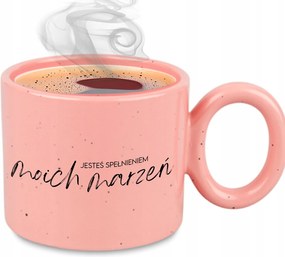 Bögre XXL Rózsaszín Pároknak Ajándék Évforduló Te vagy az álmaim valóra váltása