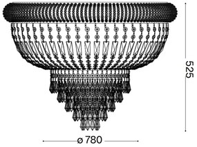 Ideal Lux - Kristály mennyezeti lámpa DUBAI 24xE14/28W/230V átm. 78 cm arany