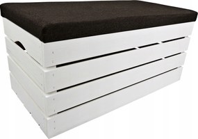 Fa Puff Festett Fehér Tároló Láda Fehér