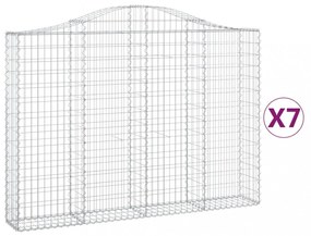 7 db íves horganyzott vas gabion kosár 200x30x140/160 cm