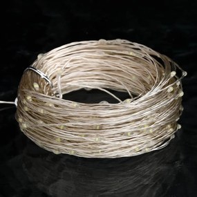 8 funkciós hideg fehér fényű tündérfényfüzér 400 LED-del 40 m
