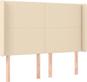 krémszínű szövet fejtámla szárnyakkal 147x16x118/128 cm