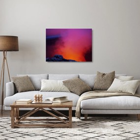 Kép - tűzhányó (üvegen) (70x50 cm)
