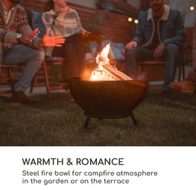 Blumfeldt Fireball Rust, tűzrakóhely, Ø 60 cm, kidönthető rostély, rozsdás megjelenés