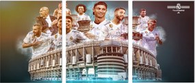 Real Madrid Legendák prémium falikép 3 részes triptichon 40x90 cm