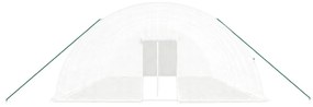 fehér acélvázas melegház 60 m² 10 x 6 x 2,85 m