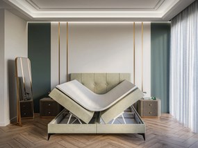 Franciaágy Boxspring 200 cm Roseann (világos bézs)  (matraccal és tárolóhellyel). Akció -17%. 1054612