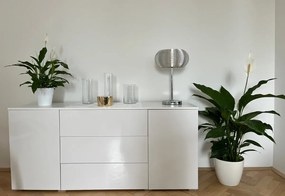 PARIS 150 komód, 150x68x39, fehér/magasfényű fehér