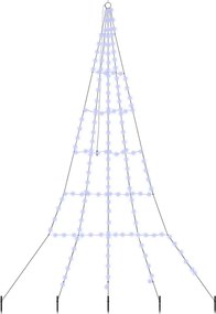 vidaXL LED Karácsonyfák talajráccsal 168 LED-del Kék 306 cm Fém