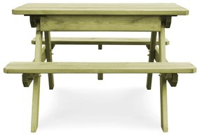 vidaXL impregnált fenyőfa gyerek piknik asztal padokkal 90x90x58 cm