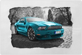 Poszter 90x60 Türkiz Ford Mustang