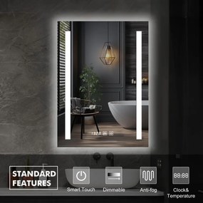 IREDA Fürdőszobatükör LED világítással 60 x 80 cm