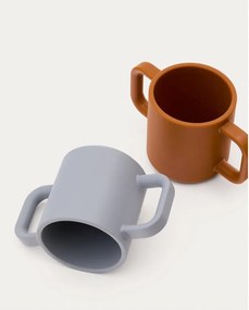 Kék-narancssárga szilikon gyerek bögre szett 2 db-os Lili – Kave Home