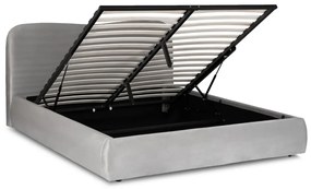 Franciaágy Szürke Bouclé Kárpittal. Ágyneműtartóval. 180x200 BRISTOL