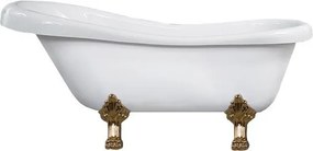 Luxury Retro szabadon álló fürdökád akril  170 x 75 cm, fehér, láb arany  - 53251707500-50 Térben álló kád