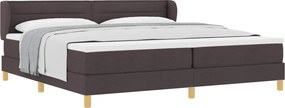 vidaXL Boxrugós ágy matracmal Sötét Barna 200 x 200 cm szövet