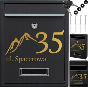 Fekete Rib Postaláda Arany Minta