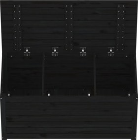 vidaXL fekete tömör fenyőfa kerti láda 101 x 50,5 x 46,5 cm