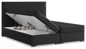 Agen ágy, szövet, 180 x 200, ágyneműtartóval, fekete
