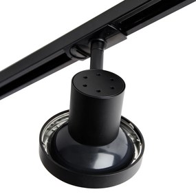 Modern sínrendszer 4 fekete spotlámpával, 1 fázisú, 200 cm - Iconic Jeany