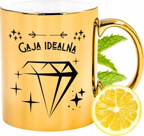 Prémium Arany Csillogó Bögre Gaia Ajándék Nyomtatott Fotóval