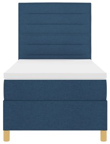Box Spring Ágy matraccal &amp; LED Kék 100x200 cm Szövet