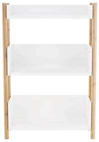 3 polcos állvány, természetes bambusz/fehér, BALTIKA TYP 2