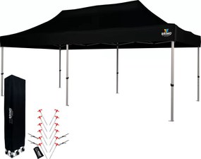 Ollószerkezetes sátor 3x6 m ALU falak nélkül - alumínium váz, vízálló - falak nélkül - Fekete