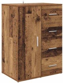 Oldalszekrények Corona 2 pcs Öreg fa 59 x 39 x 80 cm Faanyag