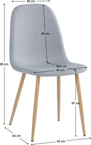 Szék, világos szürke/bükk, LEGA NEW