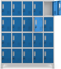 ROBERT fém öltözőszekrény 1360 x 1720 x 450 mm, szürke-kék