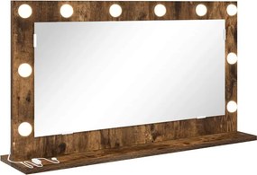 vidaXL Toalett Tükör Füstölt tölgy 80 x 45 x 18 cm Üveg és mérnöki fa