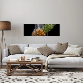 Ananász a vízben képe (órával) (90x30 cm)